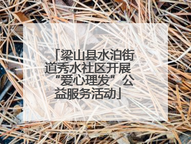 梁山县水泊街道秀水社区开展“爱心理发”公益服务活动
