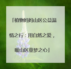 植物妈妈山区公益温情之行：用自然之爱，暖山区童梦之心