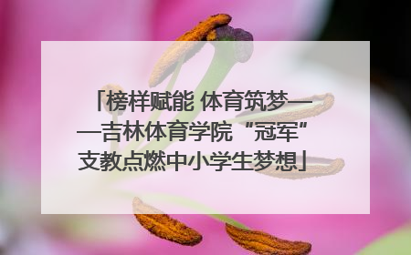 榜样赋能 体育筑梦——吉林体育学院“冠军”支教点燃中小学生梦想
