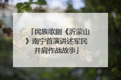 民族歌剧《沂蒙山》南宁首演讲述军民并肩作战故事