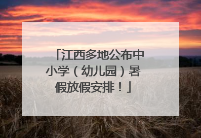 江西多地公布中小学（幼儿园）暑假放假安排！