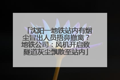 沈阳一地铁站内有烟尘冒出人员捂鼻撤离？地铁公司：风机开启致隧道灰尘飘散至站内