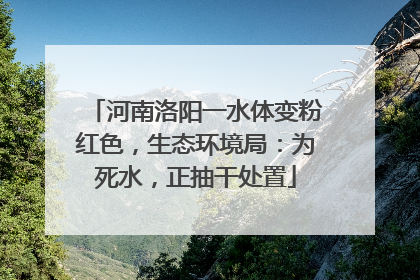 河南洛阳一水体变粉红色，生态环境局：为死水，正抽干处置