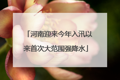 河南迎来今年入汛以来首次大范围强降水