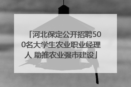 河北保定公开招聘500名大学生农业职业经理人 助推农业强市建设
