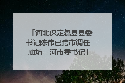 河北保定蠡县县委书记陈伟已跨市调任廊坊三河市委书记
