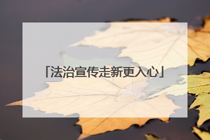 法治宣传走新更入心