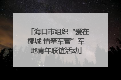 海口市组织“爱在椰城 情牵军营”军地青年联谊活动