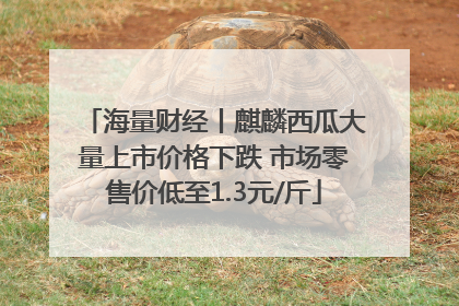 海量财经丨麒麟西瓜大量上市价格下跌 市场零售价低至1.3元/斤
