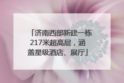 济南西部新建一栋217米超高层，涵盖星级酒店、展厅