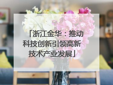 浙江金华：推动科技创新引领高新技术产业发展