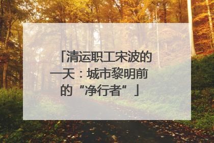 清运职工宋波的一天：城市黎明前的“净行者”