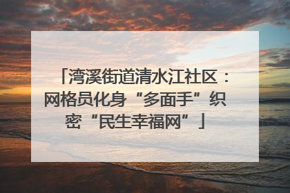 湾溪街道清水江社区：网格员化身“多面手”织密“民生幸福网”
