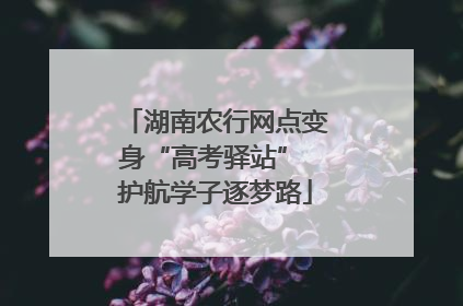 湖南农行网点变身“高考驿站” 护航学子逐梦路