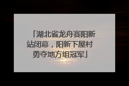 湖北省龙舟赛阳新站闭幕，阳新下屋村勇夺地方组冠军