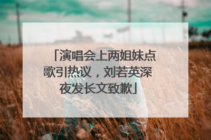 演唱会上两姐妹点歌引热议，刘若英深夜发长文致歉