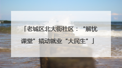 老城区北大街社区：“解忧课堂”撬动就业“大民生”