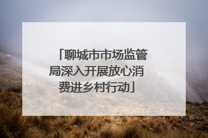 聊城市市场监管局深入开展放心消费进乡村行动