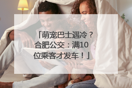 萌宠巴士遇冷？合肥公交：满10位乘客才发车！