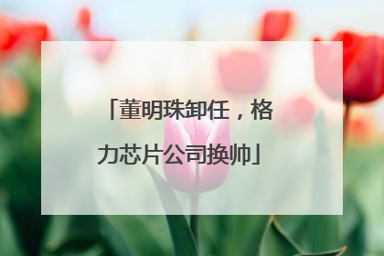 董明珠卸任，格力芯片公司换帅