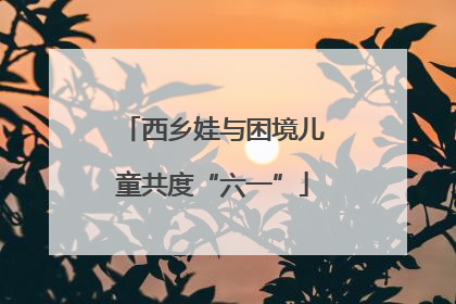 西乡娃与困境儿童共度“六一”