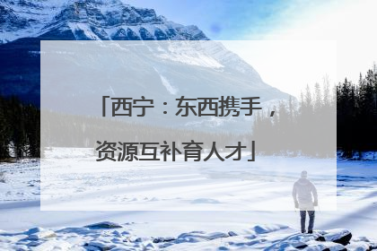 西宁：东西携手，资源互补育人才