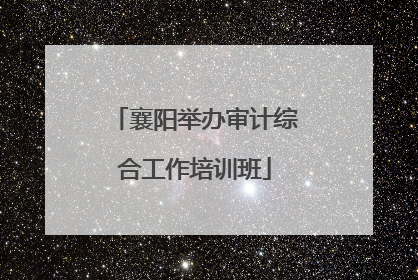 襄阳举办审计综合工作培训班