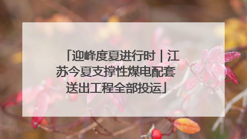 迎峰度夏进行时｜江苏今夏支撑性煤电配套送出工程全部投运
