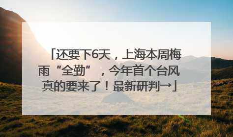 还要下6天，上海本周梅雨“全勤”，今年首个台风真的要来了！最新研判→