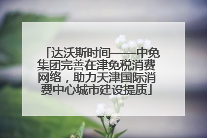 达沃斯时间——中免集团完善在津免税消费网络，助力天津国际消费中心城市建设提质