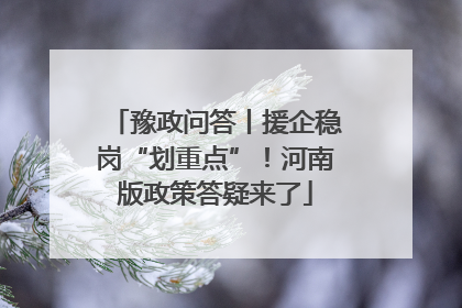 豫政问答丨援企稳岗“划重点”！河南版政策答疑来了