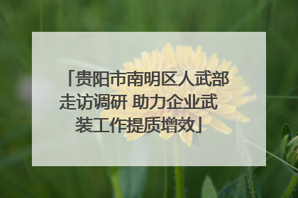 贵阳市南明区人武部走访调研 助力企业武装工作提质增效