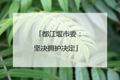 都江堰市委：坚决拥护决定