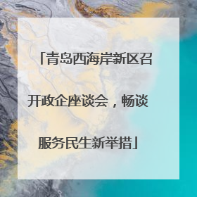 青岛西海岸新区召开政企座谈会，畅谈服务民生新举措