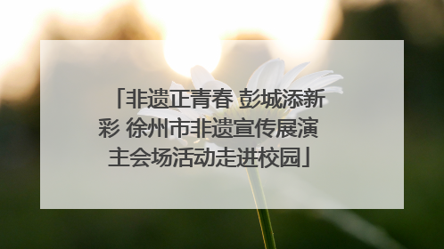 非遗正青春 彭城添新彩 徐州市非遗宣传展演主会场活动走进校园