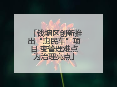 钱塘区创新推出“惠民车”项目 变管理难点为治理亮点