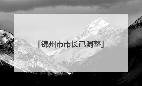 锦州市市长已调整