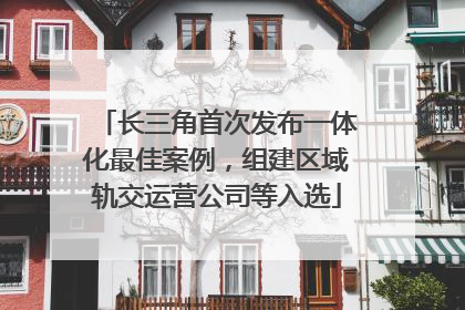 长三角首次发布一体化最佳案例，组建区域轨交运营公司等入选