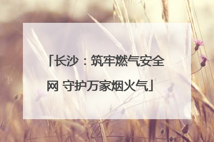 长沙：筑牢燃气安全网 守护万家烟火气
