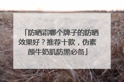 防晒霜哪个牌子的防晒效果好？推荐十款，伪素颜牛奶肌防黑必备