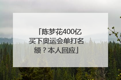 陈梦花400亿买下奥运会单打名额？本人回应