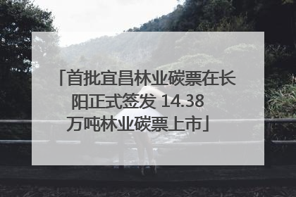 首批宜昌林业碳票在长阳正式签发 14.38万吨林业碳票上市