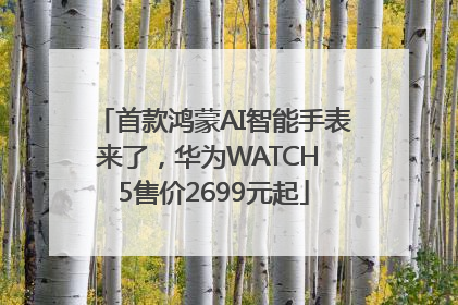 首款鸿蒙AI智能手表来了，华为WATCH 5售价2699元起