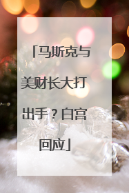 马斯克与美财长大打出手？白宫回应