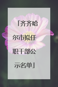 齐齐哈尔市拟任职干部公示名单