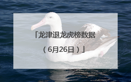 龙津退龙虎榜数据（6月26日）