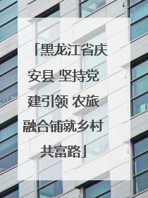 黑龙江省庆安县 坚持党建引领 农旅融合铺就乡村共富路