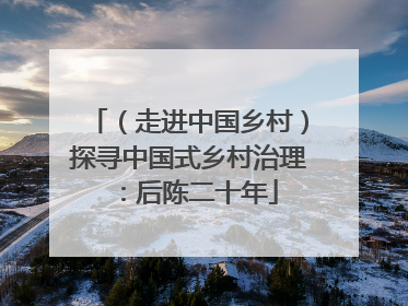 （走进中国乡村）探寻中国式乡村治理：后陈二十年
