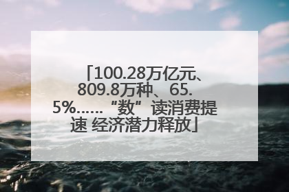 100.28万亿元、809.8万种、65.5%……“数”读消费提速 经济潜力释放