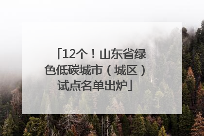 12个！山东省绿色低碳城市（城区）试点名单出炉